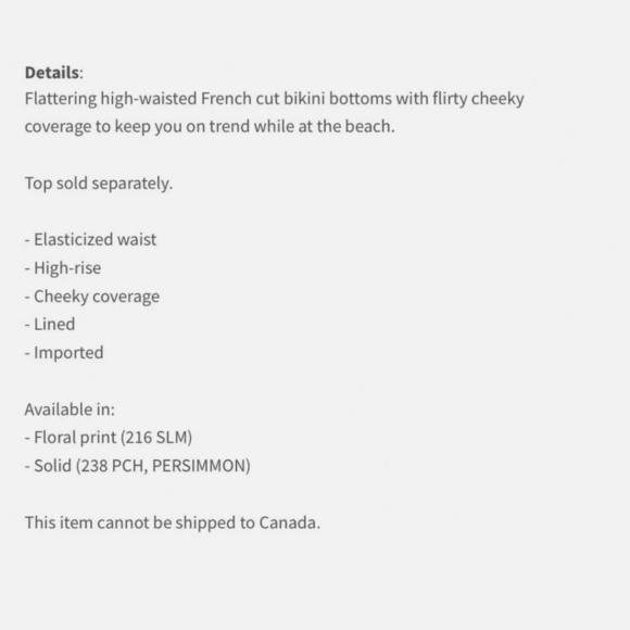 BECCA HIGH WAIST FRENCH CUT BIKINI BOTTOM PEACH SZ S - Picture 6 of 6